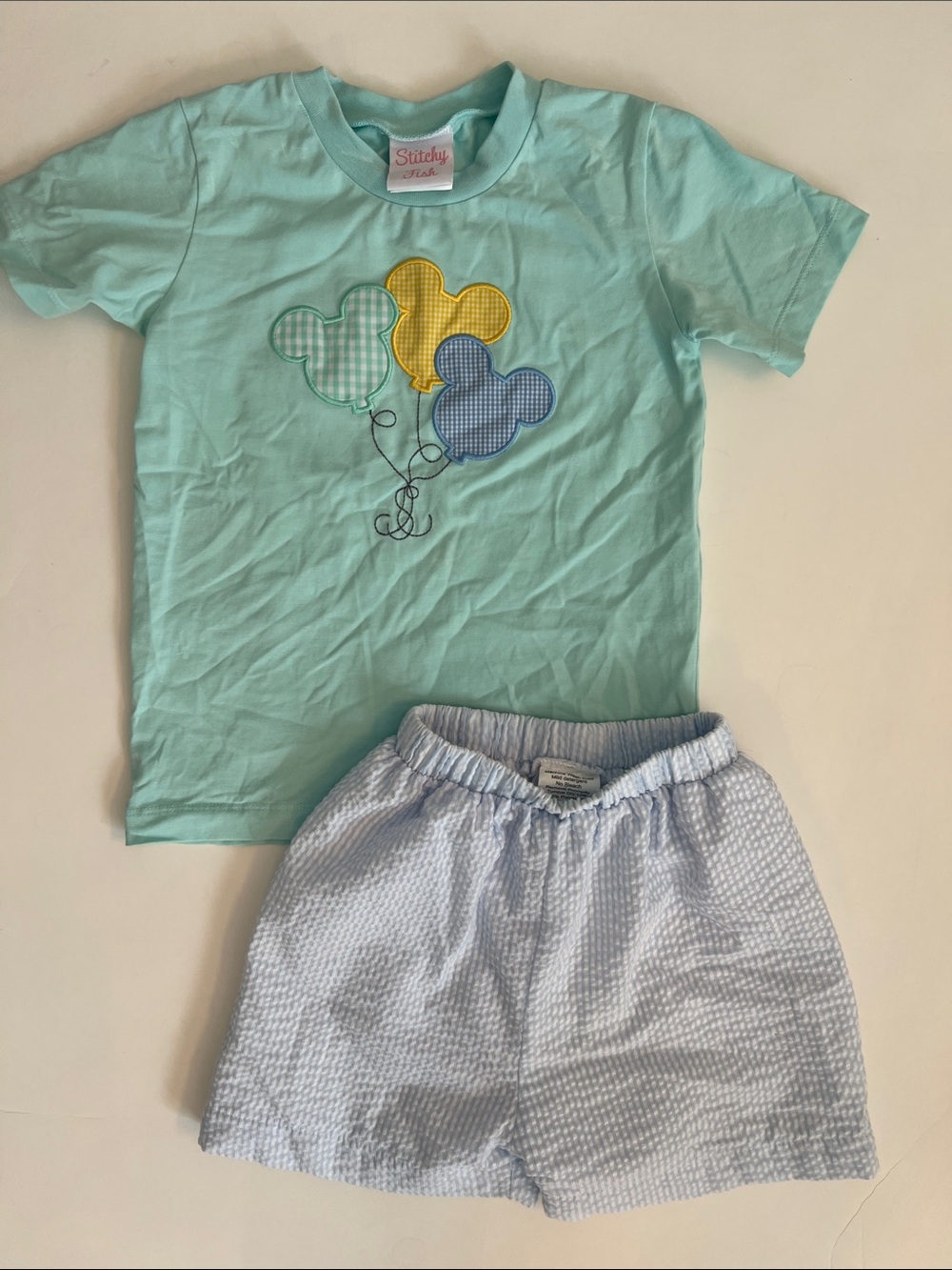 LOT! Two Shorts Mickey Disney Outfits from Stitchy Fish! 4T - Picture 7 of 10